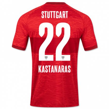 Kandiny Hombre Camiseta Thomas Kastanaras #22 Rojo 2ª Equipación 2023/24 La Camisa Chile