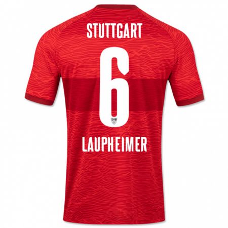 Kandiny Hombre Camiseta Lukas Laupheimer #6 Rojo 2ª Equipación 2023/24 La Camisa Chile
