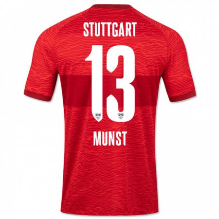 Kandiny Hombre Camiseta Leonhard Münst #13 Rojo 2ª Equipación 2023/24 La Camisa Chile