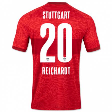 Kandiny Hombre Camiseta Leon Reichardt #20 Rojo 2ª Equipación 2023/24 La Camisa Chile
