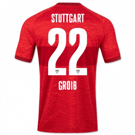 Kandiny Hombre Camiseta Alexander Groiß #22 Rojo 2ª Equipación 2023/24 La Camisa Chile