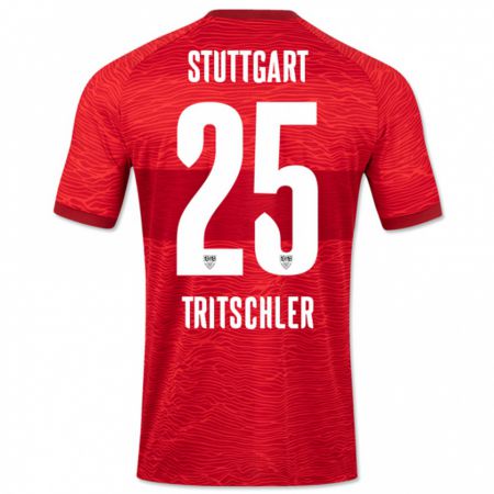 Kandiny Hombre Camiseta David Tritschler #25 Rojo 2ª Equipación 2023/24 La Camisa Chile