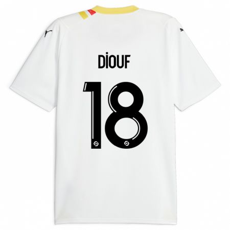 Kandiny Hombre Camiseta Andy Diouf #18 Negro 2ª Equipación 2023/24 La Camisa Chile