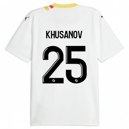 Kandiny Hombre Camiseta Abdukodir Khusanov #25 Negro 2ª Equipación 2023/24 La Camisa Chile