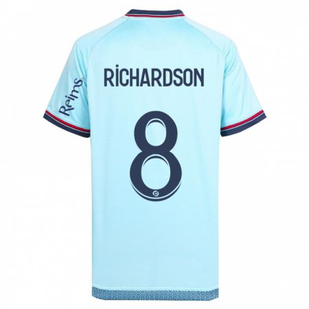 Kandiny Hombre Camiseta Amir Richardson #8 Cielo Azul 2ª Equipación 2023/24 La Camisa Chile