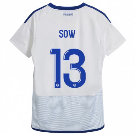 Kandiny Hombre Camiseta Saïdou Sow #13 Blanco 2ª Equipación 2023/24 La Camisa Chile
