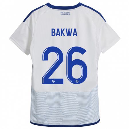 Kandiny Hombre Camiseta Dilane Bakwa #26 Blanco 2ª Equipación 2023/24 La Camisa Chile