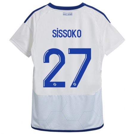 Kandiny Hombre Camiseta Ibrahima Sissoko #27 Blanco 2ª Equipación 2023/24 La Camisa Chile