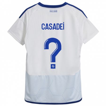 Kandiny Hombre Camiseta Alexis Casadei #0 Blanco 2ª Equipación 2023/24 La Camisa Chile