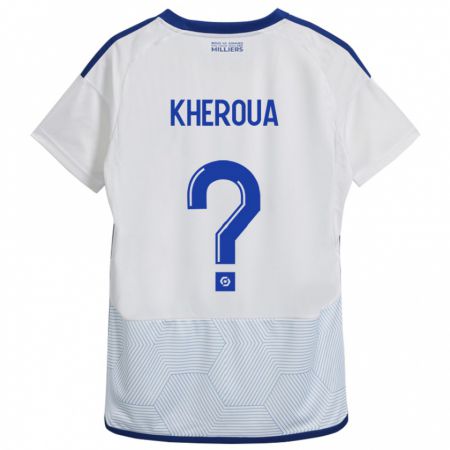 Kandiny Hombre Camiseta Nail Kheroua #0 Blanco 2ª Equipación 2023/24 La Camisa Chile