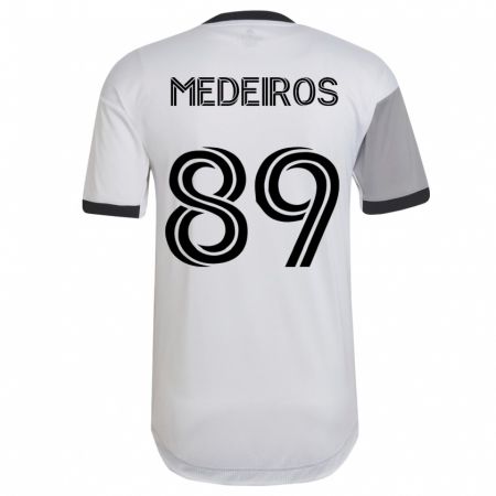 Kandiny Hombre Camiseta Matthew Medeiros #89 Blanco 2ª Equipación 2023/24 La Camisa Chile