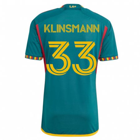 Kandiny Hombre Camiseta Jonathan Klinsmann #33 Verde 2ª Equipación 2023/24 La Camisa Chile