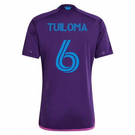 Kandiny Hombre Camiseta Bill Tuiloma #6 Violeta 2ª Equipación 2023/24 La Camisa Chile
