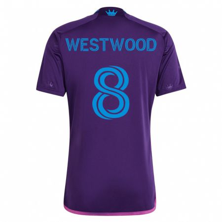 Kandiny Hombre Camiseta Ashley Westwood #8 Violeta 2ª Equipación 2023/24 La Camisa Chile