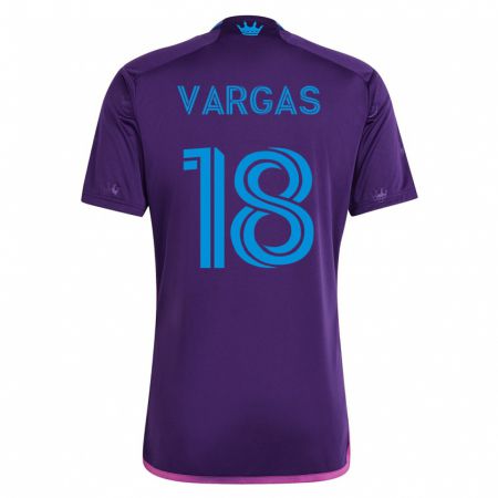 Kandiny Hombre Camiseta Kerwin Vargas #18 Violeta 2ª Equipación 2023/24 La Camisa Chile