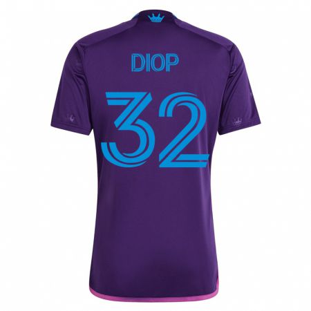 Kandiny Hombre Camiseta Hamady Diop #32 Violeta 2ª Equipación 2023/24 La Camisa Chile