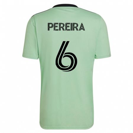 Kandiny Hombre Camiseta Daniel Pereira #6 Verde Claro 2ª Equipación 2023/24 La Camisa Chile