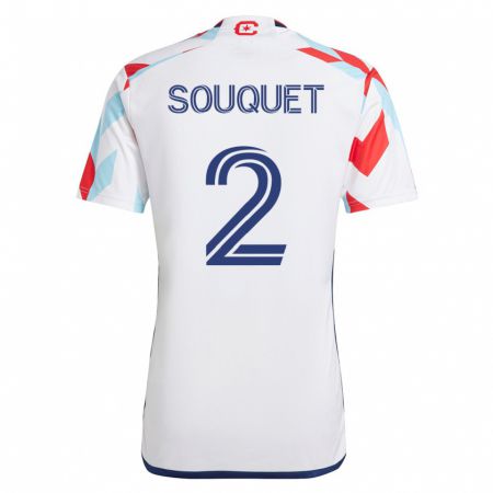 Kandiny Hombre Camiseta Arnaud Souquet #2 Blanco Azul 2ª Equipación 2023/24 La Camisa Chile