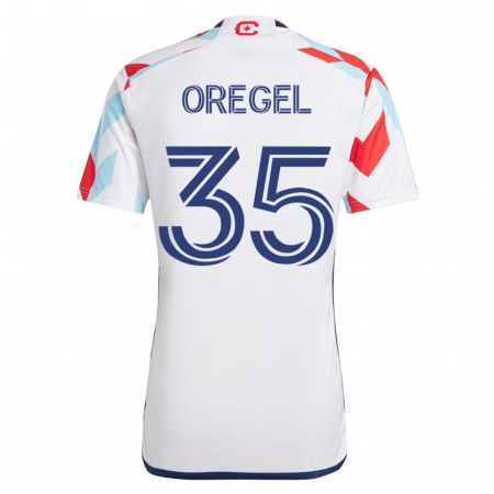 Kandiny Hombre Camiseta Sergio Oregel #35 Blanco Azul 2ª Equipación 2023/24 La Camisa Chile