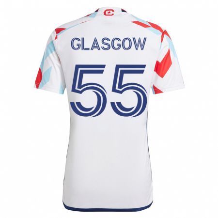 Kandiny Hombre Camiseta Omari Glasgow #55 Blanco Azul 2ª Equipación 2023/24 La Camisa Chile