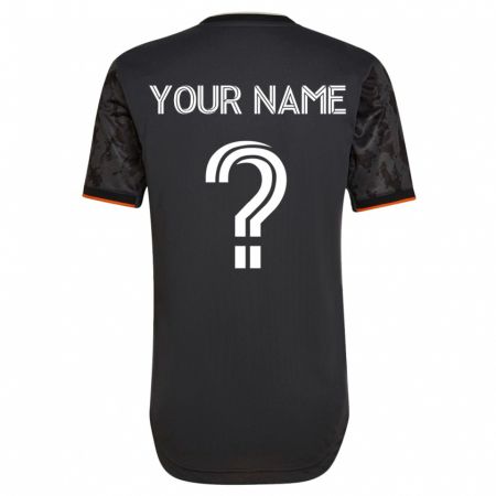 Kandiny Hombre Camiseta Su Nombre #0 Negro 2ª Equipación 2023/24 La Camisa Chile