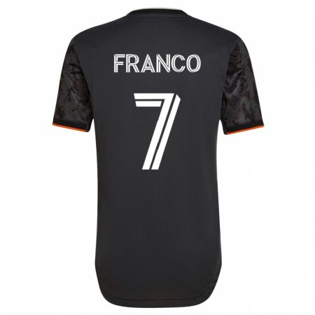 Kandiny Hombre Camiseta Iván Franco #7 Negro 2ª Equipación 2023/24 La Camisa Chile