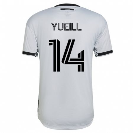Kandiny Hombre Camiseta Jackson Yueill #14 Blanco 2ª Equipación 2023/24 La Camisa Chile
