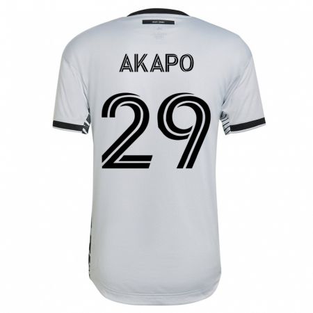 Kandiny Hombre Camiseta Carlos Akapo #29 Blanco 2ª Equipación 2023/24 La Camisa Chile