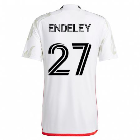 Kandiny Hombre Camiseta Herbert Endeley #27 Blanco 2ª Equipación 2023/24 La Camisa Chile