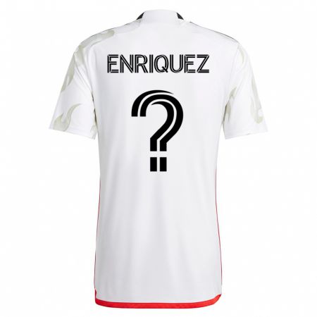 Kandiny Hombre Camiseta Fabian Enriquez #0 Blanco 2ª Equipación 2023/24 La Camisa Chile