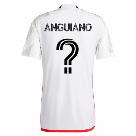 Kandiny Hombre Camiseta Adrian Anguiano #0 Blanco 2ª Equipación 2023/24 La Camisa Chile