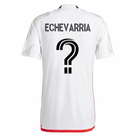 Kandiny Hombre Camiseta Diego Echevarria #0 Blanco 2ª Equipación 2023/24 La Camisa Chile