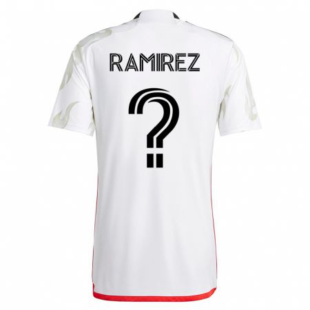 Kandiny Hombre Camiseta Anthony Ramirez #0 Blanco 2ª Equipación 2023/24 La Camisa Chile