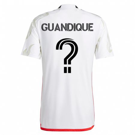 Kandiny Hombre Camiseta Josmar Guandique #0 Blanco 2ª Equipación 2023/24 La Camisa Chile