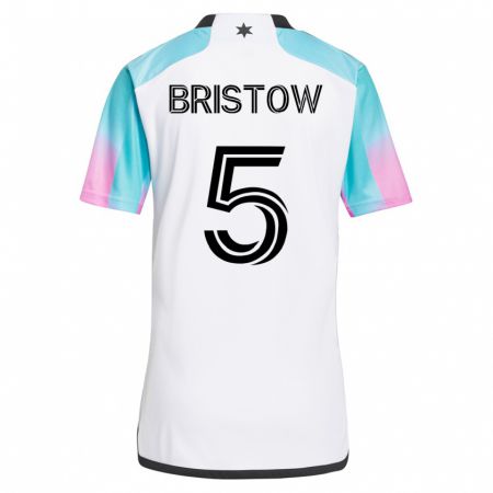 Kandiny Hombre Camiseta Ethan Bristow #5 Blanco 2ª Equipación 2023/24 La Camisa Chile