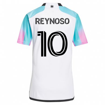 Kandiny Hombre Camiseta Emanuel Reynoso #10 Blanco 2ª Equipación 2023/24 La Camisa Chile