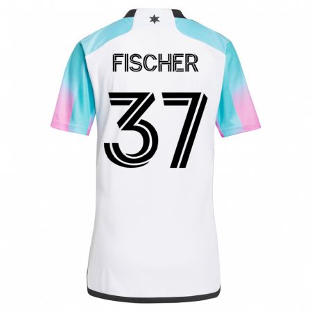 Kandiny Hombre Camiseta Britton Fischer #37 Blanco 2ª Equipación 2023/24 La Camisa Chile