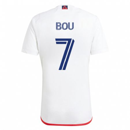 Kandiny Hombre Camiseta Gustavo Bou #7 Blanco Rojo 2ª Equipación 2023/24 La Camisa Chile