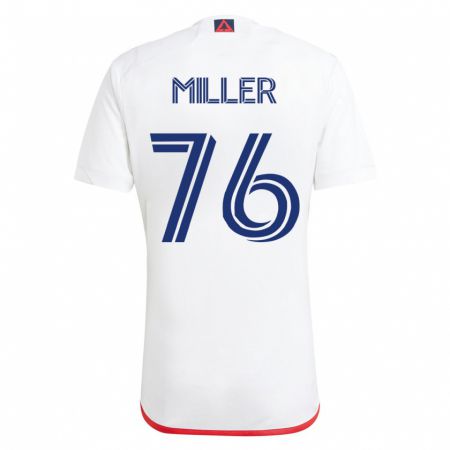Kandiny Hombre Camiseta Peyton Miller #76 Blanco Rojo 2ª Equipación 2023/24 La Camisa Chile