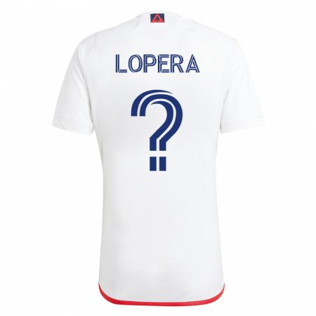 Kandiny Hombre Camiseta Steban Lopera #0 Blanco Rojo 2ª Equipación 2023/24 La Camisa Chile
