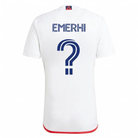 Kandiny Hombre Camiseta Grant Emerhi #0 Blanco Rojo 2ª Equipación 2023/24 La Camisa Chile