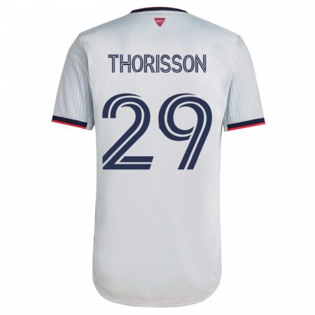 Kandiny Hombre Camiseta Nökkvi Thórisson #29 Blanco 2ª Equipación 2023/24 La Camisa Chile