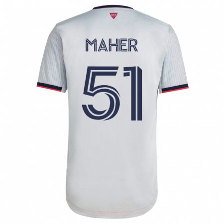 Kandiny Hombre Camiseta Josh Maher #51 Blanco 2ª Equipación 2023/24 La Camisa Chile