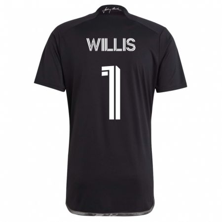 Kandiny Hombre Camiseta Joe Willis #1 Negro 2ª Equipación 2023/24 La Camisa Chile
