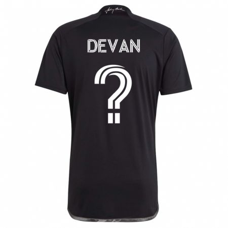 Kandiny Hombre Camiseta Liam Devan #0 Negro 2ª Equipación 2023/24 La Camisa Chile