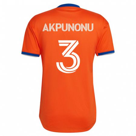 Kandiny Hombre Camiseta Joey Akpunonu #3 Blanco 2ª Equipación 2023/24 La Camisa Chile