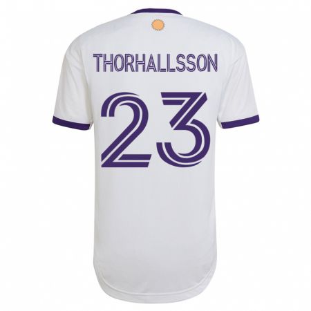 Kandiny Hombre Camiseta Dagur Dan Thórhallsson #23 Blanco 2ª Equipación 2023/24 La Camisa Chile