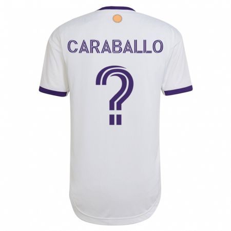 Kandiny Hombre Camiseta Gustavo Caraballo #0 Blanco 2ª Equipación 2023/24 La Camisa Chile