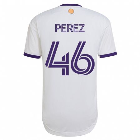 Kandiny Hombre Camiseta Franco Pérez #46 Blanco 2ª Equipación 2023/24 La Camisa Chile