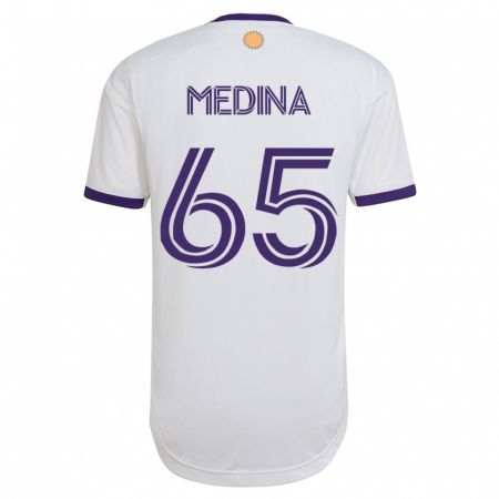 Kandiny Hombre Camiseta Cristian Medina #65 Blanco 2ª Equipación 2023/24 La Camisa Chile